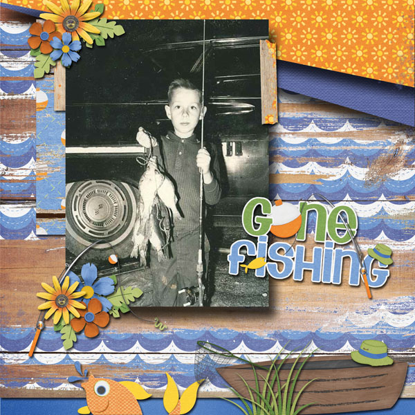 Buffet Challenge April-I used Mags Graphics Fishing Fun Kit and One of Miss