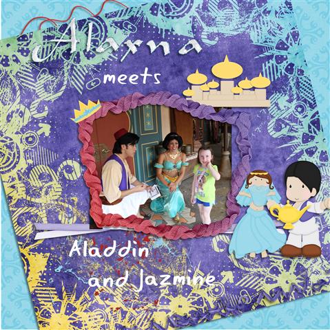 Alayna meets Aladdin and Jazmine