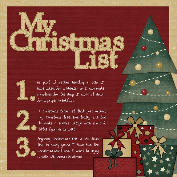 Christmas List 2012