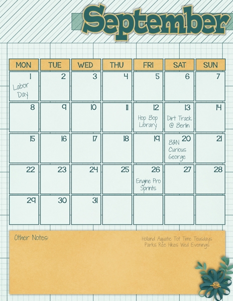 Sept 2014 Calendar