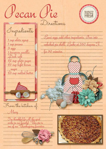 Pecan Pie recipe card