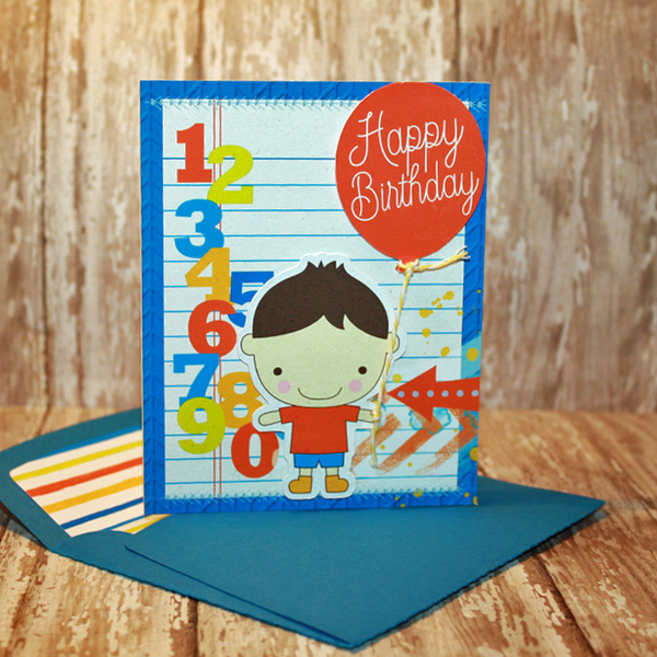 Happy Birthday card with matching envi