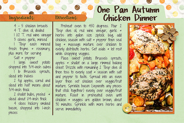 One Pan Autumn Chicken Dinner Recipe