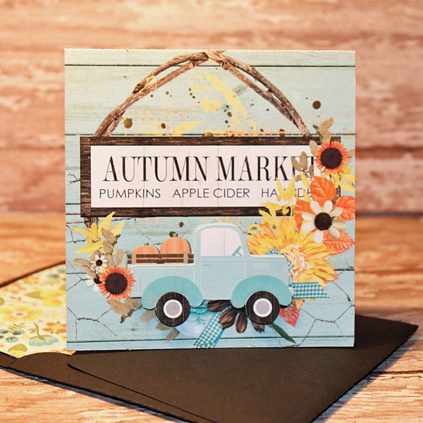 Autumn card with matching envie