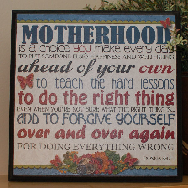 motherhood plaque