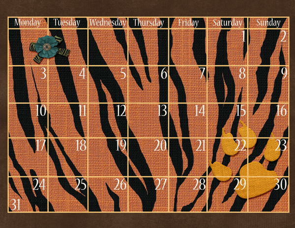 Calendar August Grid