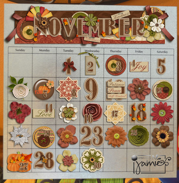 November Hybrid Calendar
