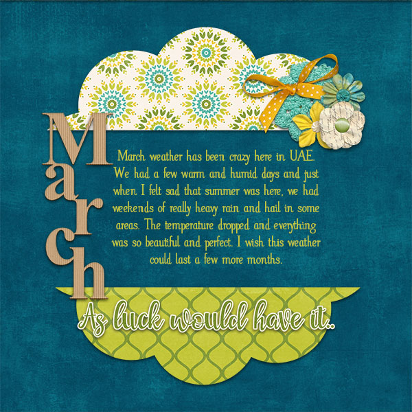 March - as luck would have it