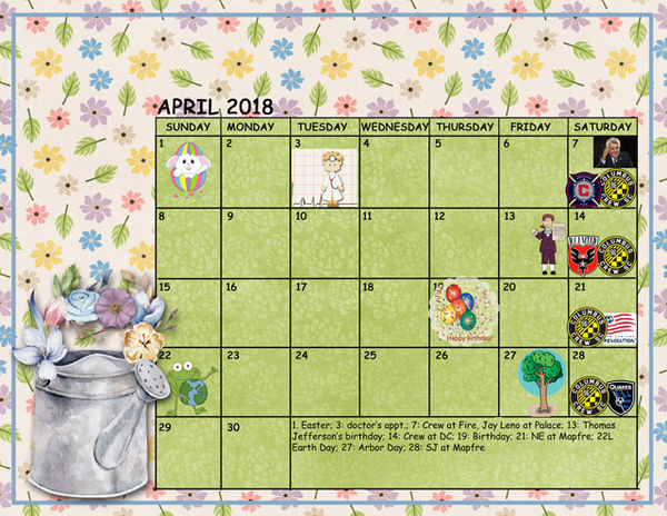 April Sum-Up Calendar